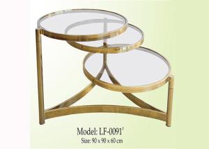 China Living Room 90*90CM 40KGS Round Glass Coffee Table wholesale