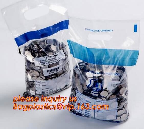 security deposit bags bank deposit bags cash deposit bags, general bank plastic deposit bags supply, Coin and Bank Note