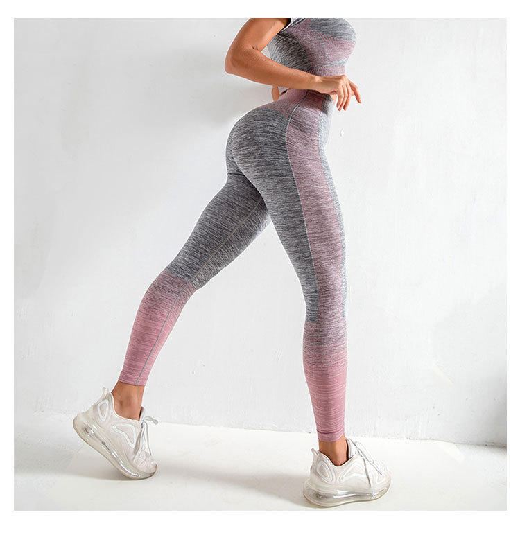 Blue Variegated Stretchable Seamless Yoga Sets Eco Sustainable Yoga Wear