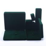 Customer's Logo Green Velvet Jewelry Box for Necklace Stud Earrings Bracelet