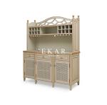 Gray Antique Design Dining Room Sideboard Carved Wooden Cupboard