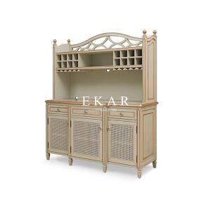 China Gray Antique Design Dining Room Sideboard Carved Wooden Cupboard wholesale