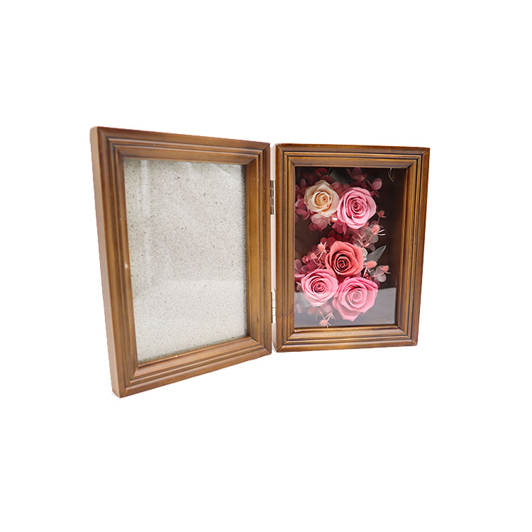 Home Decorative Preserved Rose Gift Box Photo Frame With Bright Color