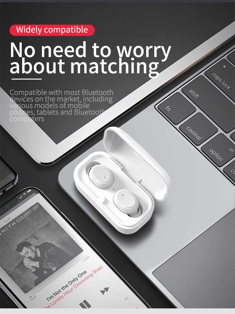 MSDS Jerry 6976 Ear Free Wireless Bluetooth Stereo Earbud Support Siri Voice Assistant