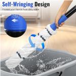 Self-tightening mop, microfiber rotating mop