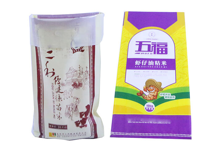 25 Kg PP Woven Bags For Rice , Bopp Laminated Polypropylene 25 Kilo Woven Sack