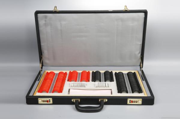 266PCS Plastic Light Weight Trial Lens Case Leather Case, Red/Black Injection