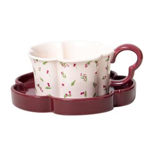 China Vintage Afternoon Tea Flower Shaped Tea Cups And Saucers Cappuccino Mug Porcelain Set wholesale