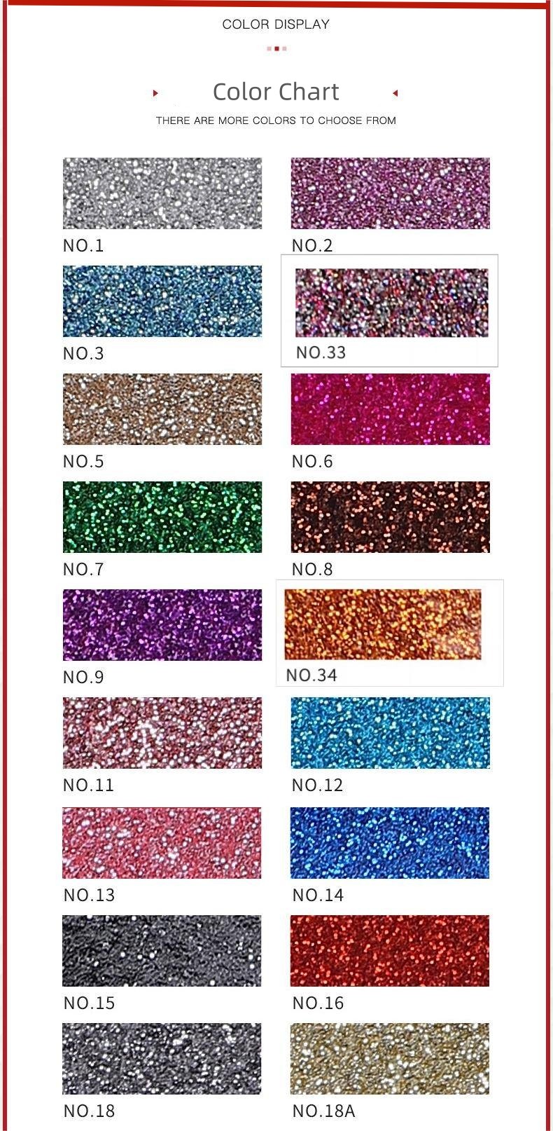Waterproof Glitter PU Leather Powder Film Glitter Artificial Leather Customized