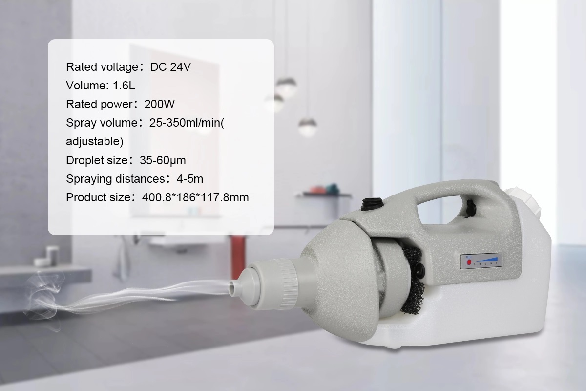 DC 24V Portable Disinfecting Battery ULV Cold Fogger 1.6L Agriculture Machine Sprayer