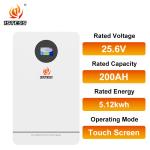 6000 Cycles 10-year Lifepo4 Battery Lithium Ion Solar Battery 5.12kwh 25.6v