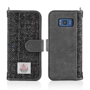 China Flip Harris Tweed Phone Case , Galaxy S8 Leather Phone Case 5.8 Inch Green Color wholesale