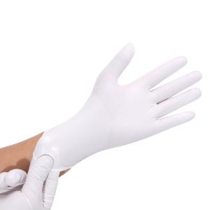 China SIGNO Milky White Powdered Latex Gloves Disposable NO LEAKAGE wholesale