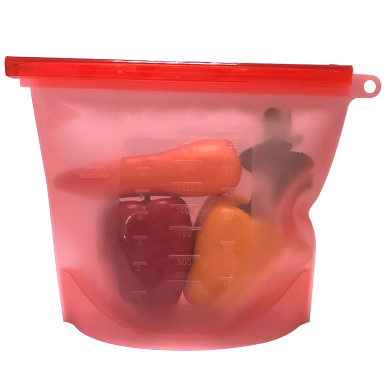 New products 2018 Reusable Silicone Food Storage Bag Large Washable Silicone Fresh Bag for Fruits Vegetables Meat