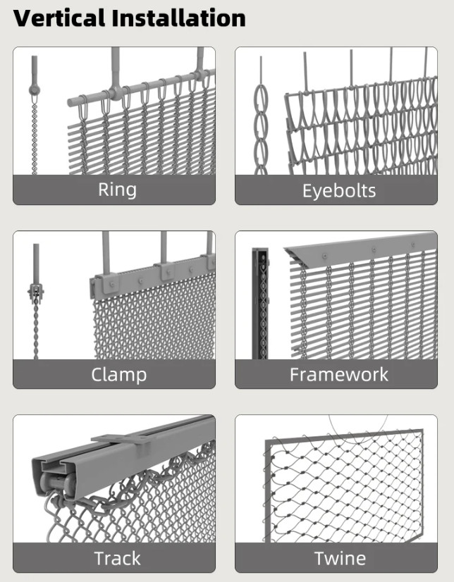 Metal Fireplace Screen Curtain Safety Spark Guard Decorative Metal Fireplace Screen