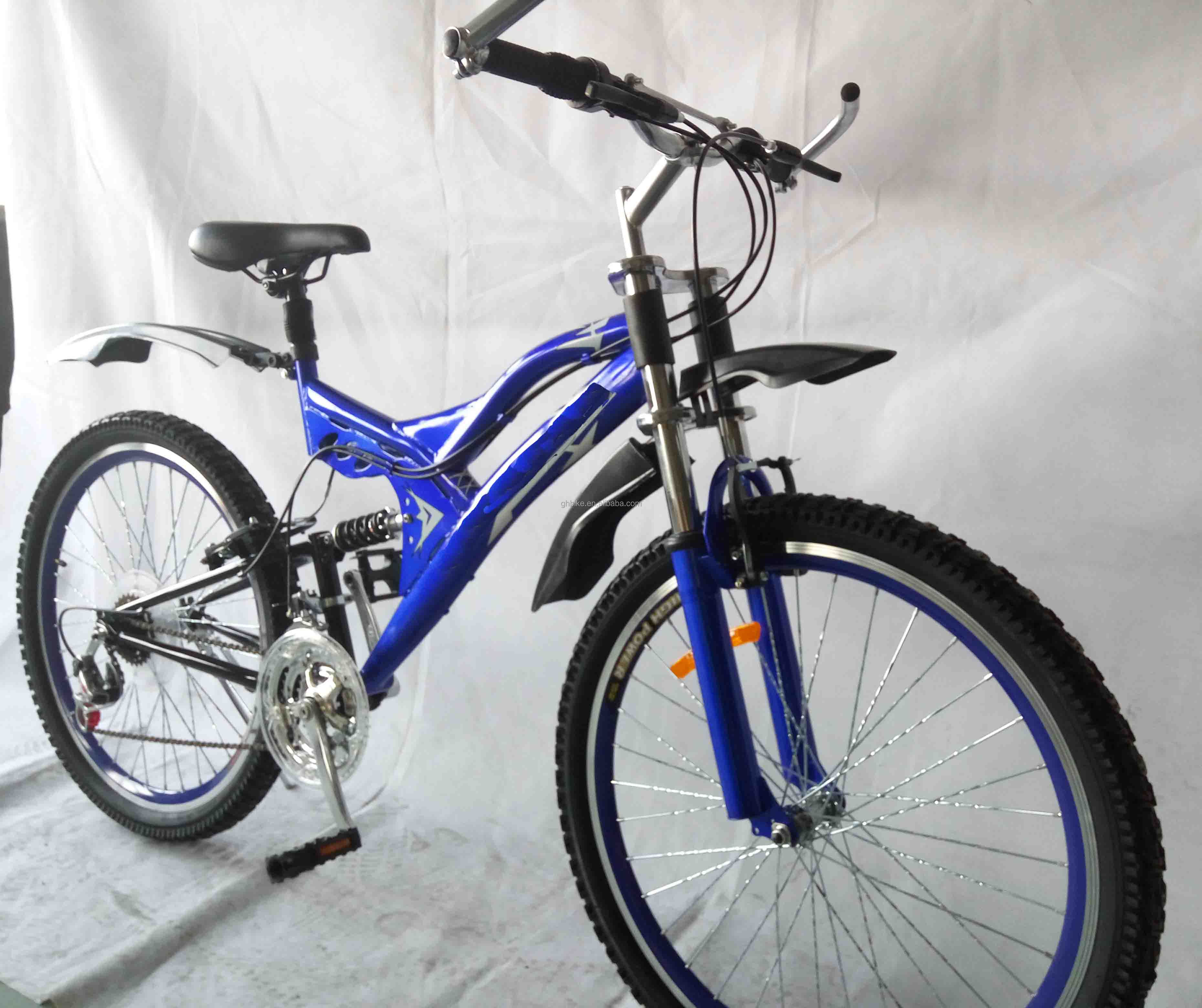 Chinese OEM 26-Inch Mountain Bike with 18 Speeds and Full Suspension Fork Gross Weight 17K
