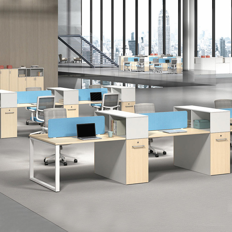 Wooden Office Table Workstation Modular Open Staff Workstations For Coworking Spaces