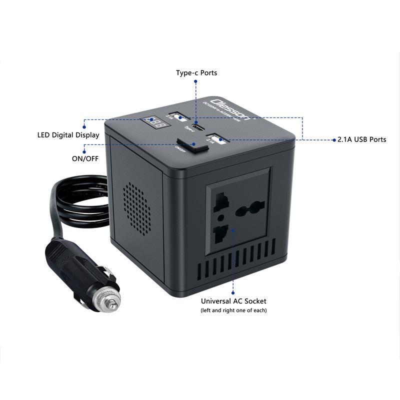 Car Power Inverter Dc 12V 24V To 220V Ac Converter 150W Car Power Inverter Charger 10A Car And Inverter Battery Charger