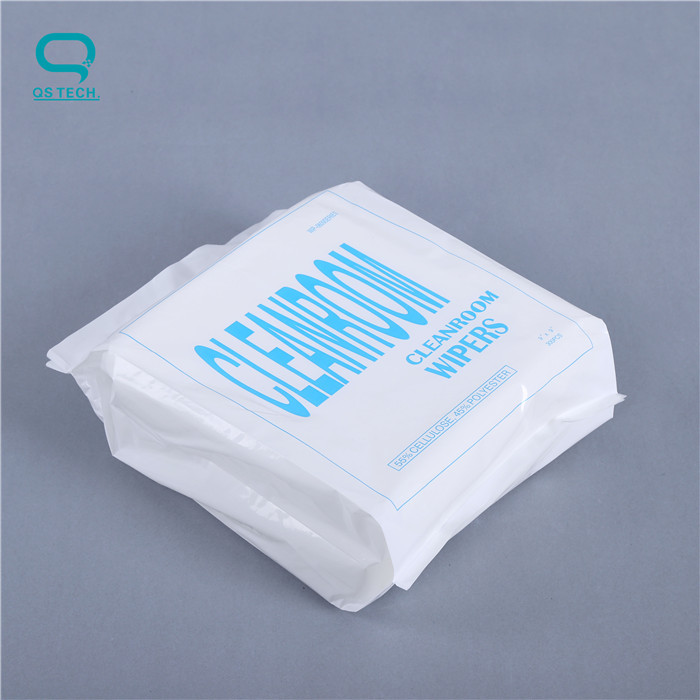 56G/M2 55% Cellulose 45% Non Woven Polyester Clean Room Wiper Cleanroom Wipes 9x9