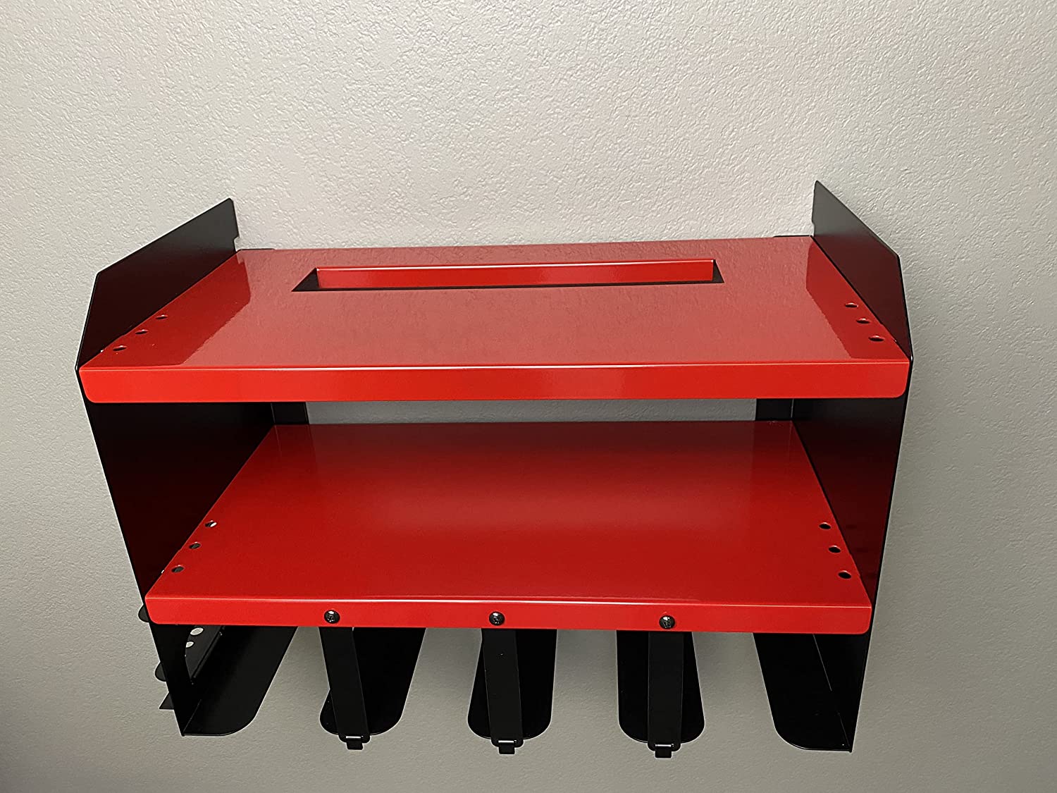 Wall Mounted Power Tool Storage Rack for Garage Cordless Drill Battery Charging Station