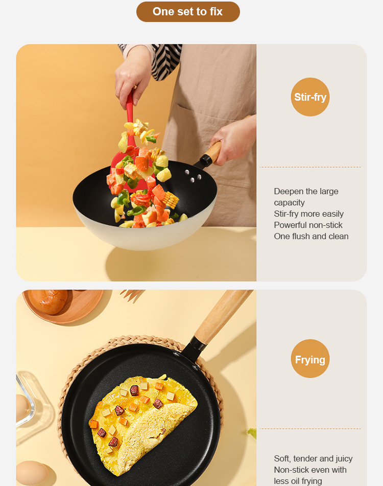 Medical Stone Ollas Cast Iron Cookware Set Non Stick Modern Design Style