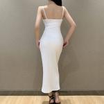 Low Cut 102cm Sexy Women Dresses Lace Stitching Sleeveless
