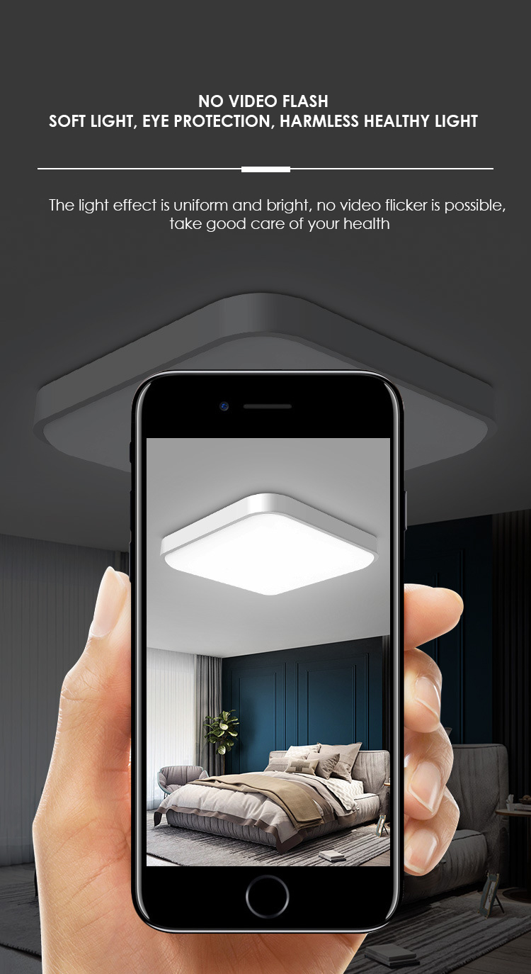 Living Room Square Indoor Solar Ceiling Lights 200w 6000K Surface Mounted