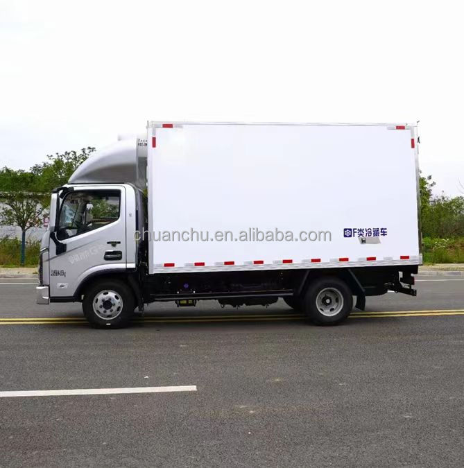 172HP Diesel Engine Refrigerated Box Truck Foton 4X2 Light Cargo Van Box Truck