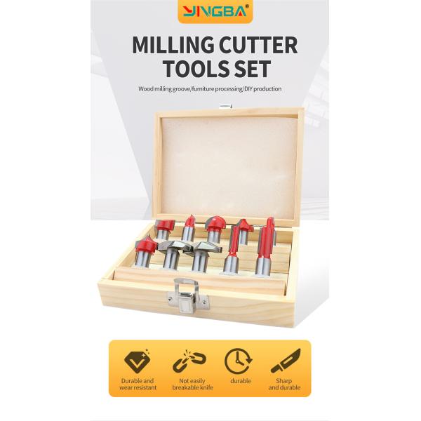 10 Piece Carbide Tipped Router 12mm Trimming End Mill 6 Flute Cnc Router Bits For Wood