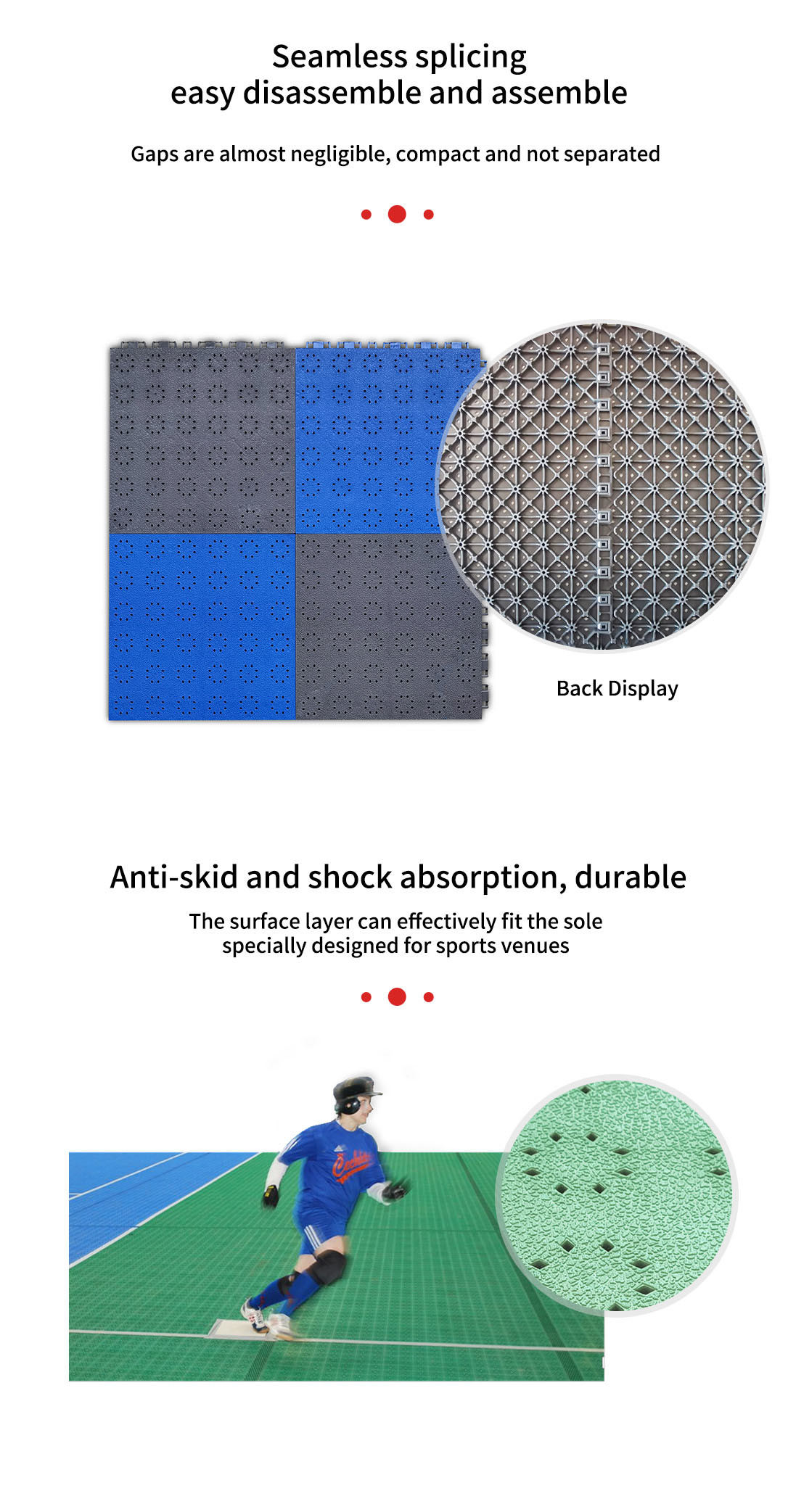 Elastic Interlocking Rubber Flooring Tile For Sport Court Outdoor