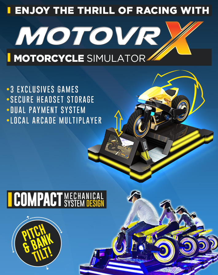 Motorbike VR Driving Simulator Fiber Glass 360 Degree Rotation For Theme Park