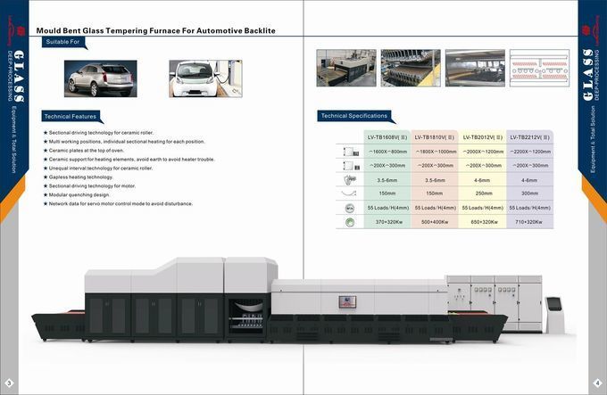 Double Curvature Bending Glass Tempering furnace for Automotive Backlite / rear glass