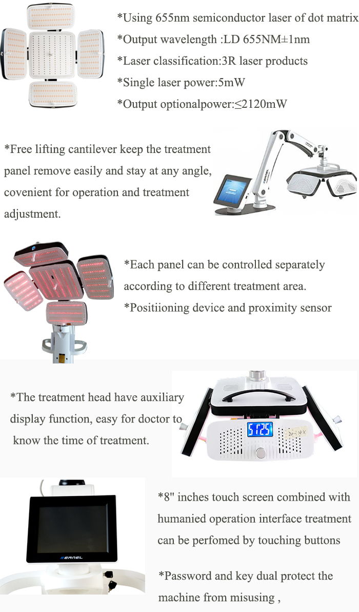 Diode LLLT Laser Hair Growth Machine 650nm Alopecia Baldness Treatment