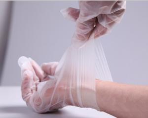 China Extremely Elastic Polythene Hand Gloves , Medical Tpe Clear Disposable Gloves wholesale