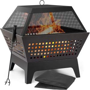 China Outdoor 24.4'' Wood Burning Brazier Burning Fire Pit Heavy Duty Grille Black wholesale