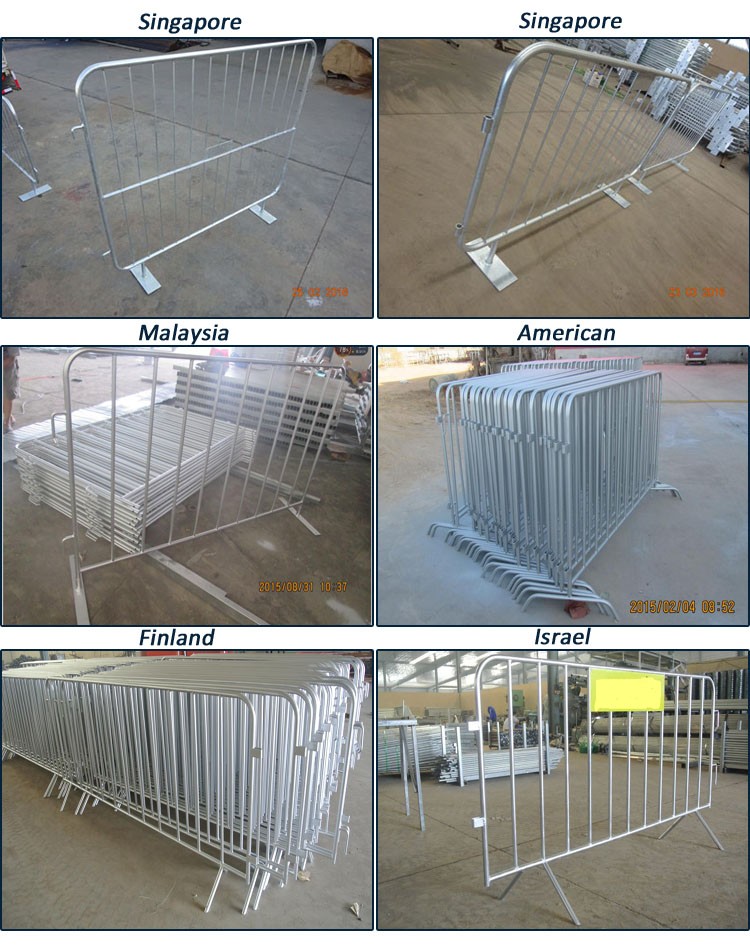 high quality galvanized powder painted concert crowd control barrier RAL 3020 color