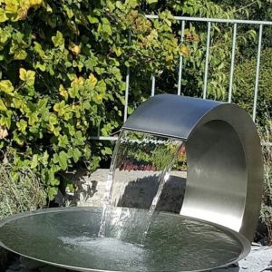 Polished Decorative Metal Sculpture OEM Stainless Steel Water Fountain