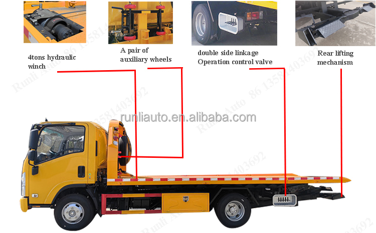 High Quality Brand 6ton 8ton Towing Equipment Flat Bed Tow Truck
