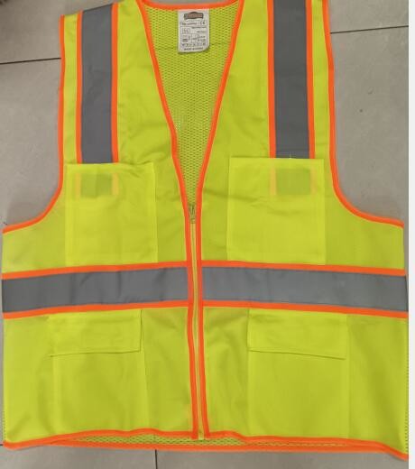 120g Safety Vest Net Green Mesh Safety Vest With PVC Pocket