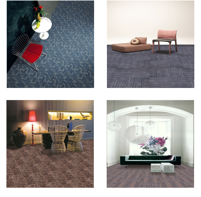 Multi level loop striped pattern Nylon6 carpet tile for office