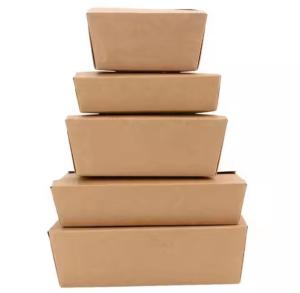 China 720ml Food Grade Container For Food Take Away Kraft Paper Box For Picnic Food Packaging wholesale