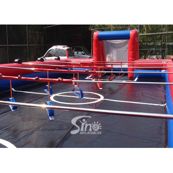 12m long 6vs6 Interactive Giant Inflatable Soccer Sports Field with aluminium pipes N gears affilted