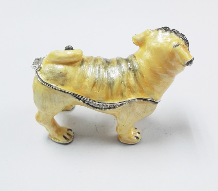 gold plated dog with crystal charm animail trinket boxes wholesale