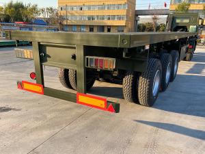 China 3 Axles Flatbed Transport Truck Semi Trailer 40FT Container wholesale