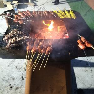 China Outdoor Kitchen Grill Garden Corten Steel Barbecue Wood Burning Steel BBQ Grill wholesale