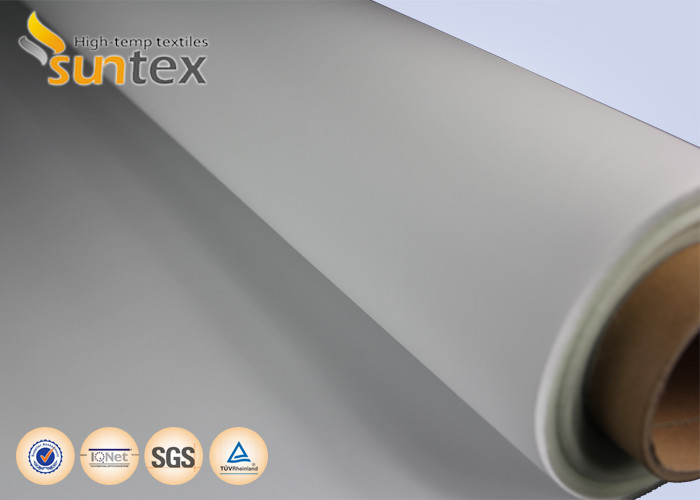 Plain / Twill PU Coated Fiberglass Fabric For Curtain Fabric Fire Protection 0.21mm Thickness Compensator Cloth