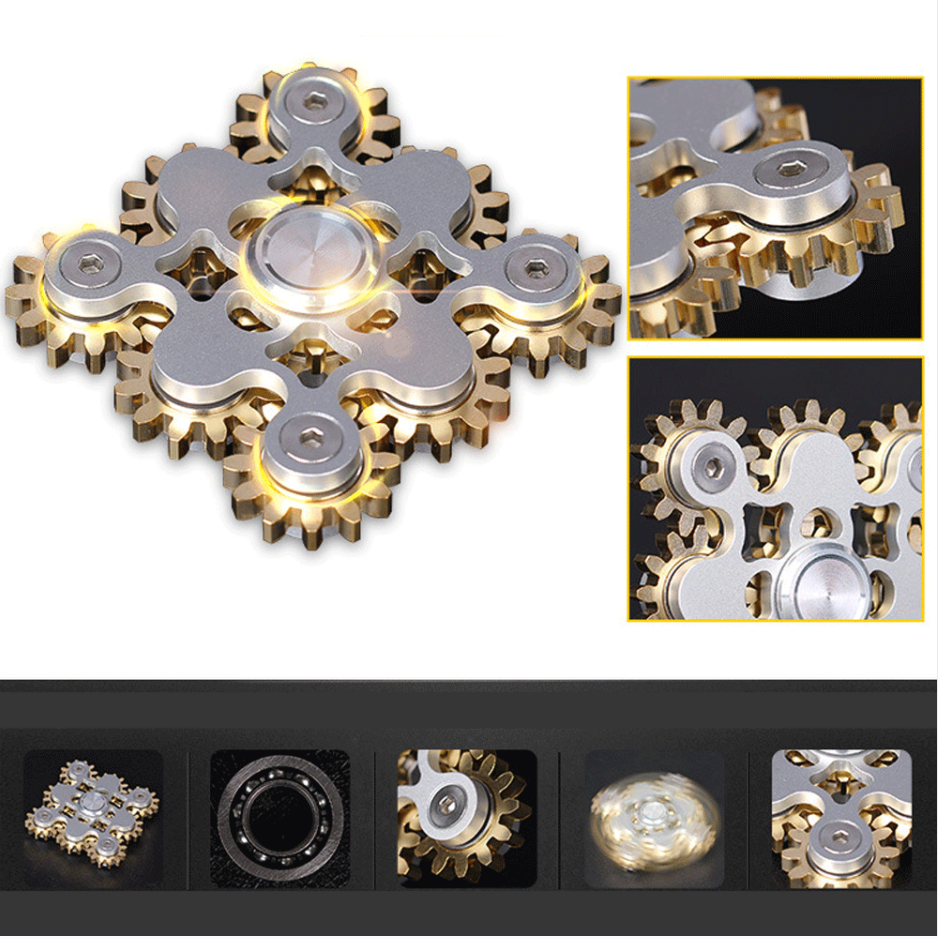 Plastic Metal Nine Tooth Linkage Finger Tip Gyroscope Hand Spinner for Unisex EDC Toy
