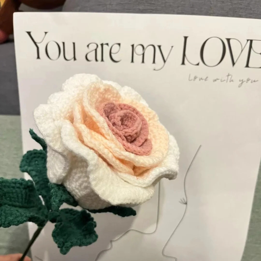 Flower Bouquet Materials DIY Craft Kit for Knitted Pile Roses