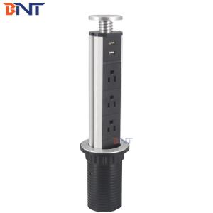 China Aluminum Alloy 290*84mm Desk Pop Up Electrical Outlet wholesale