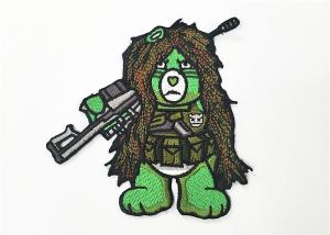 China Boy Scout Clothing Embroidery Patches Bear Logo With Hook Backing wholesale